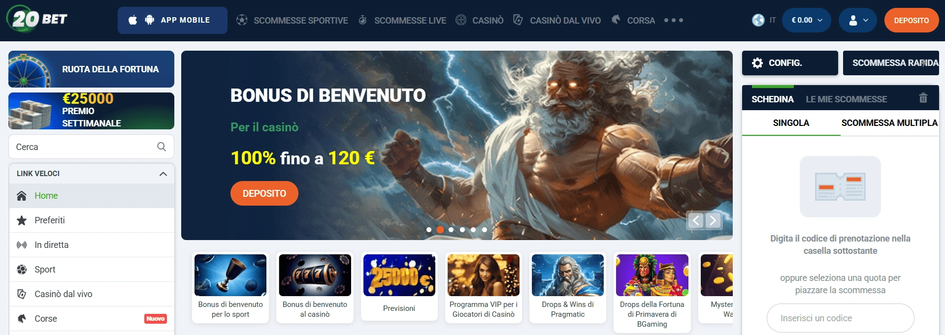 20bet casinò Italia